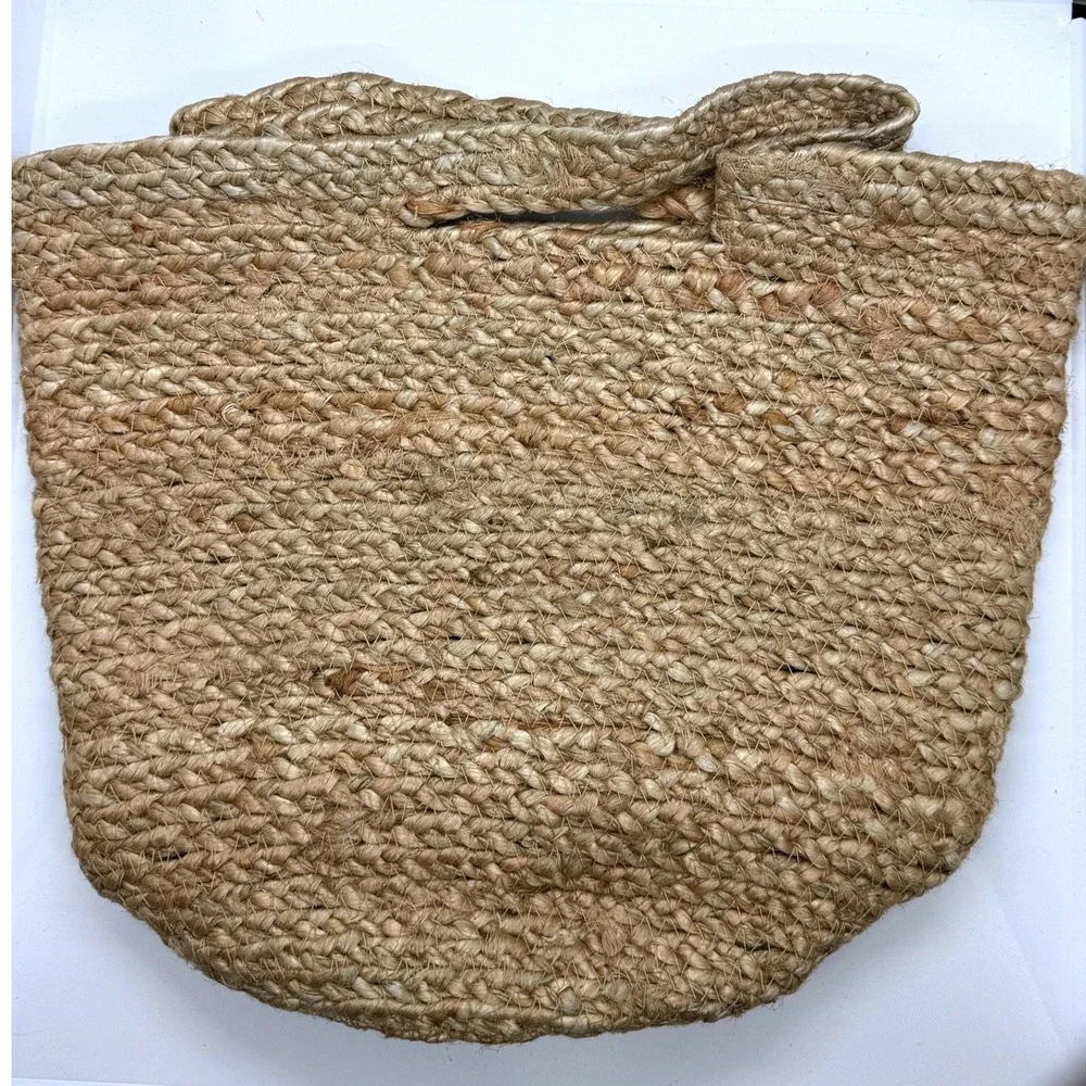 IKEA TOLKNING Jute Basket Natural Braided Storage Tote 705.126.48 New